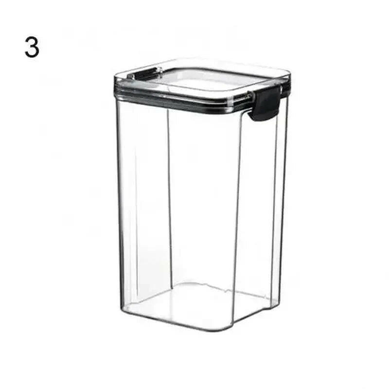 Multipurpose Food Storage Containers Set - Clear Jars with Lids for Cereal, Candy, and Dry Goods.