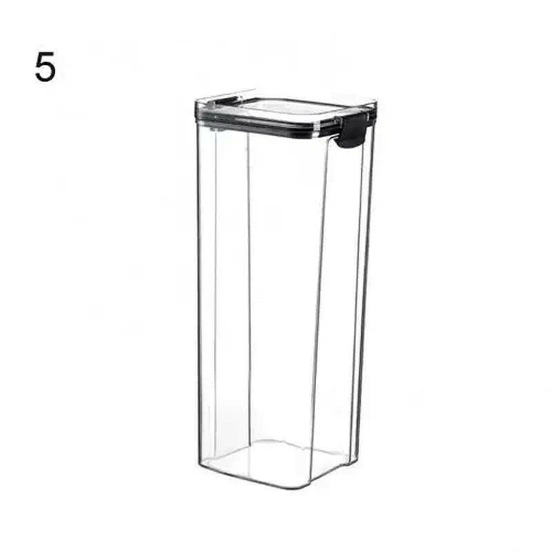 Multipurpose Food Storage Containers Set - Clear Jars with Lids for Cereal, Candy, and Dry Goods.