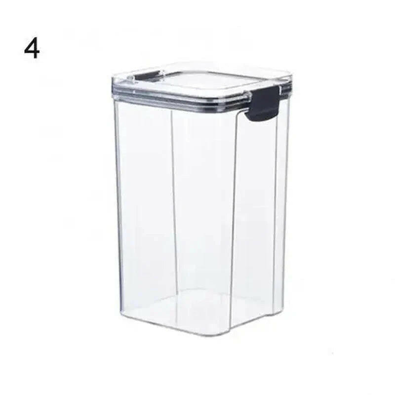 Multipurpose Food Storage Containers Set - Clear Jars with Lids for Cereal, Candy, and Dry Goods.