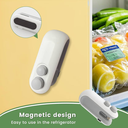 2-in-1 Mini Bag Sealer and Cutter with Rechargeable Battery - Perfect for Snack Preservation!.
