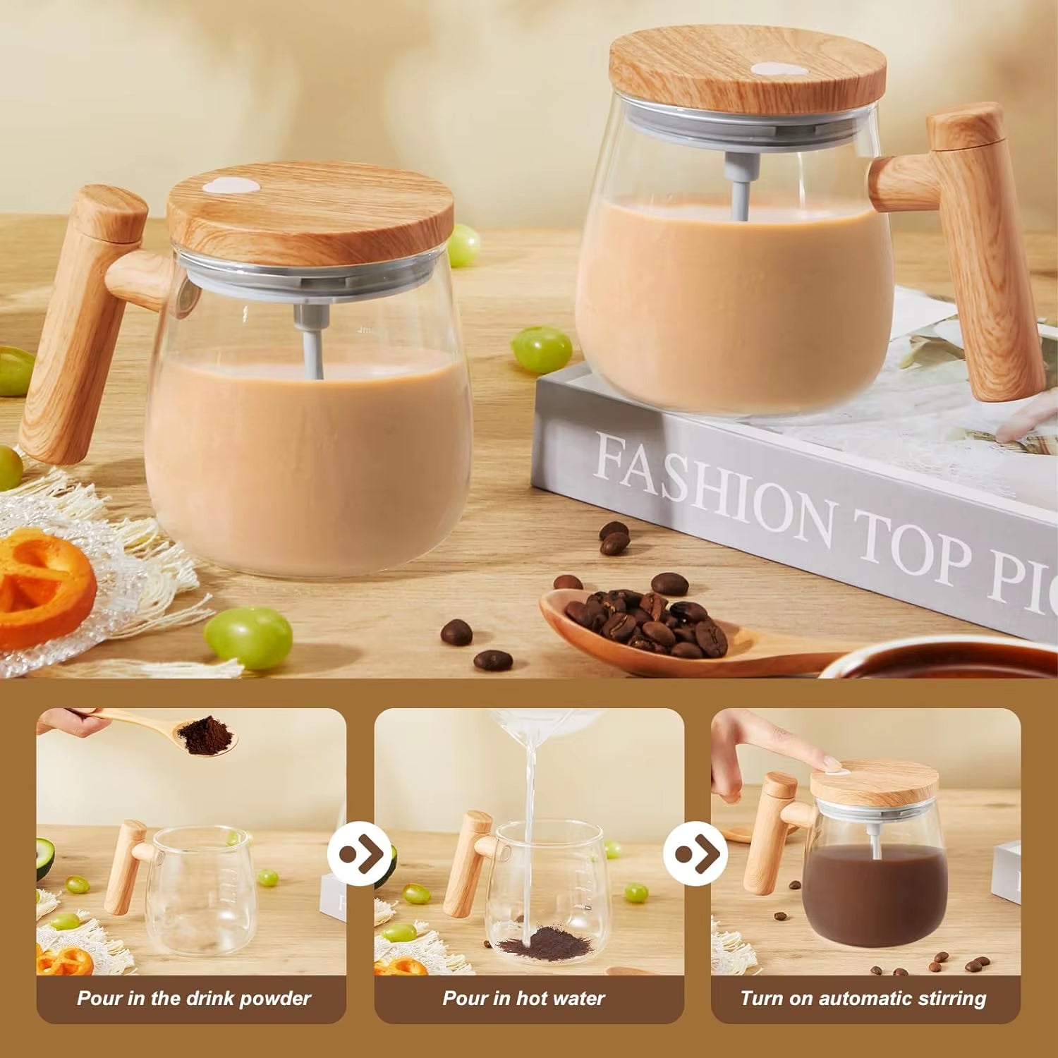 Experience Effortless Mixing with the 400ML Self Stirring Mug – 7000RPM Electric High-Speed Mixer for Coffee, Milk, and More!.