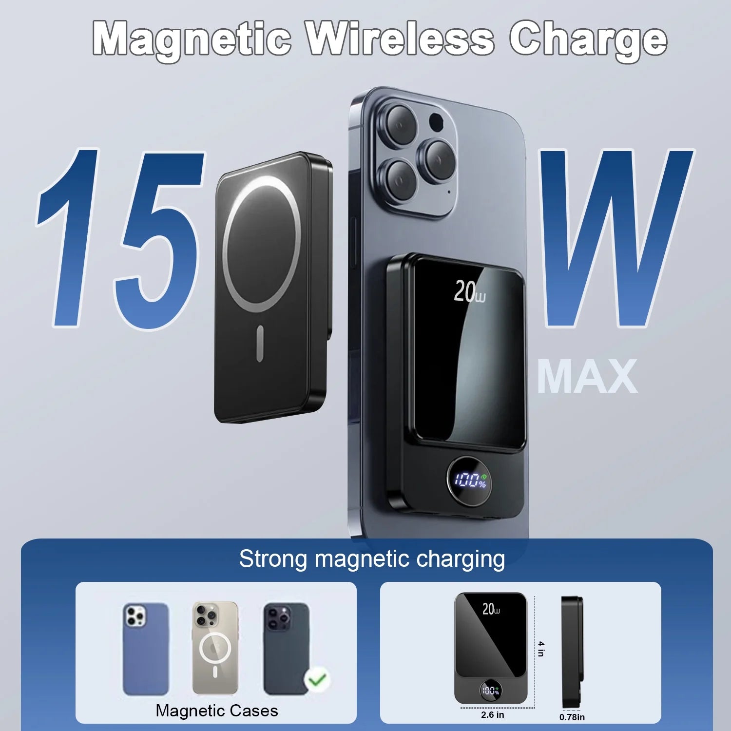Power Up Your Life with the Magnetic Wireless Portable Charger - 10000mAh Power Bank with PD20W Fast Charging, Perfect for iPhone 16/15/14/13/12, Samsung, and More!