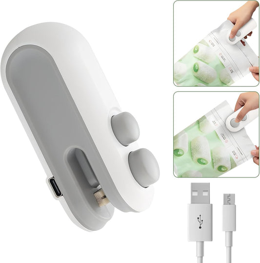 2-in-1 Mini Bag Sealer and Cutter with Rechargeable Battery - Perfect for Snack Preservation!.