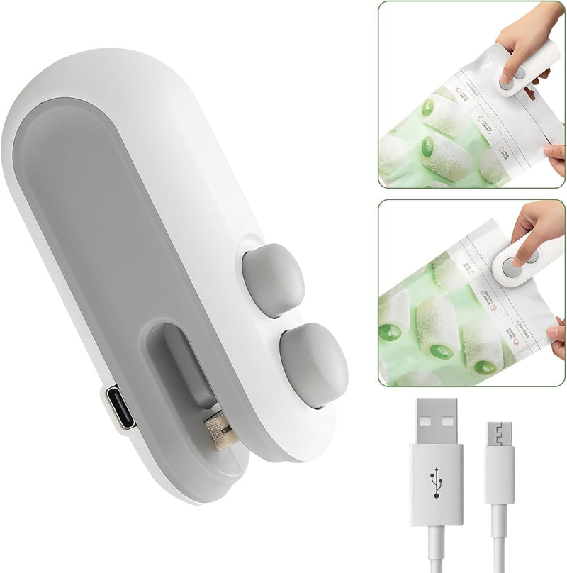 2-in-1 Mini Bag Sealer and Cutter with Rechargeable Battery - Perfect for Snack Preservation!.