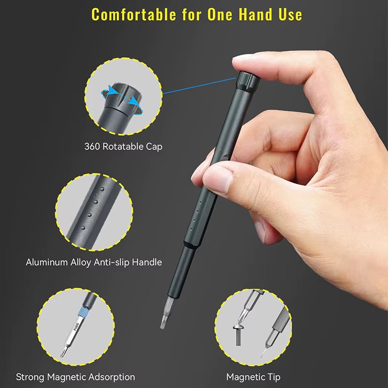 Ultimate Precision Screwdriver Set: 30 in 1 Multifunctional Magnetic Tool Kit for Phones, Watches, and More.