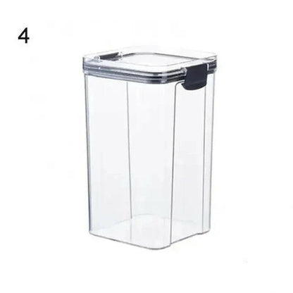 Multipurpose Food Storage Containers Set - Clear Jars with Lids for Cereal, Candy, and Dry Goods.