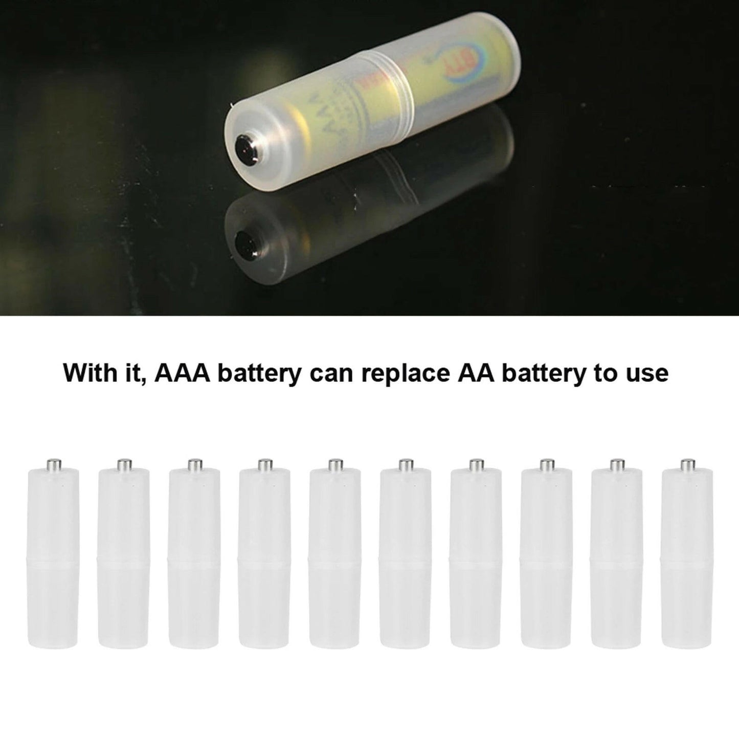 Transform Your Batteries: 10PCS AAA to AA Battery Converter Adapter for Ultimate Convenience.