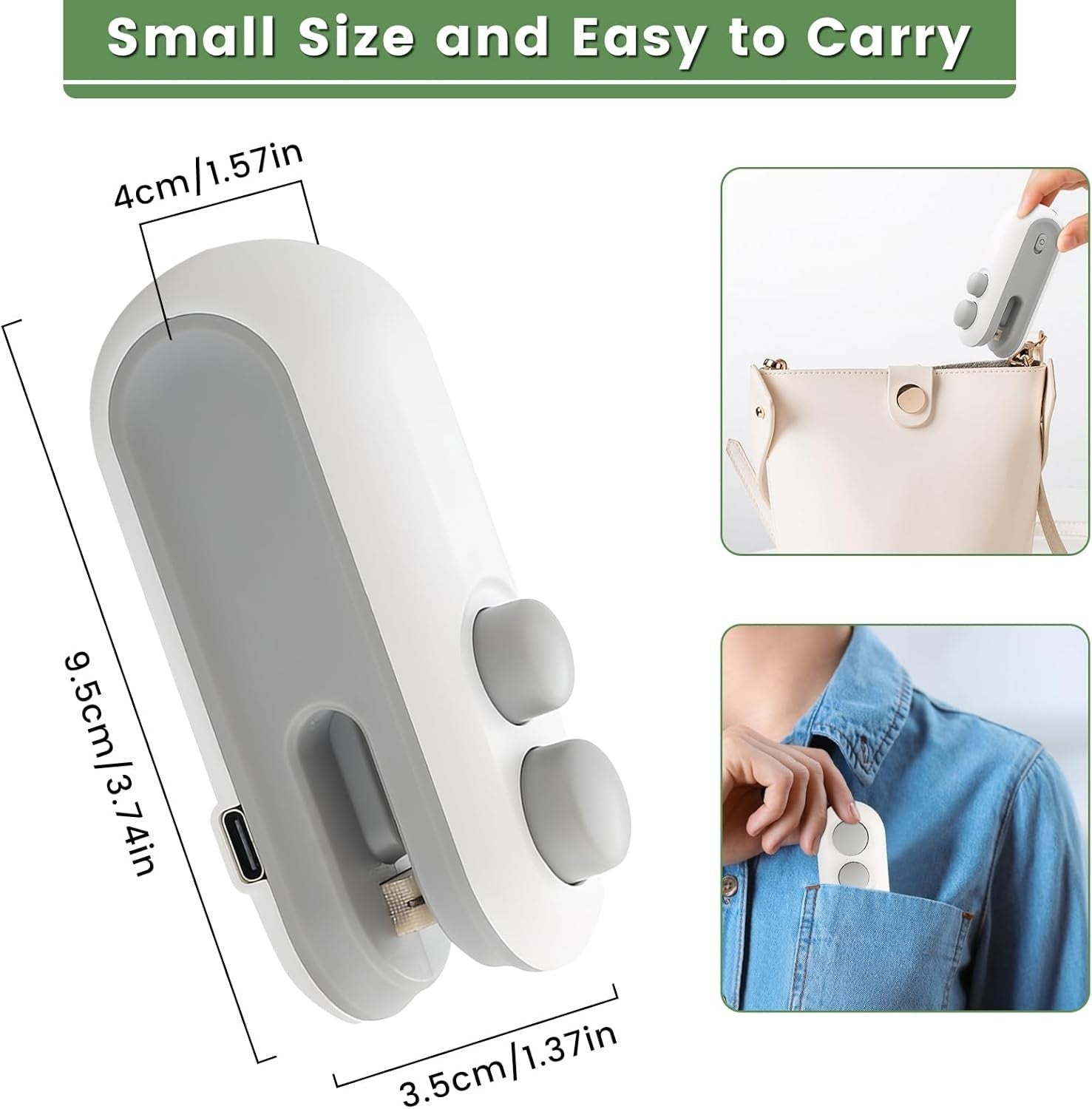 2-in-1 Mini Bag Sealer and Cutter with Rechargeable Battery - Perfect for Snack Preservation!.