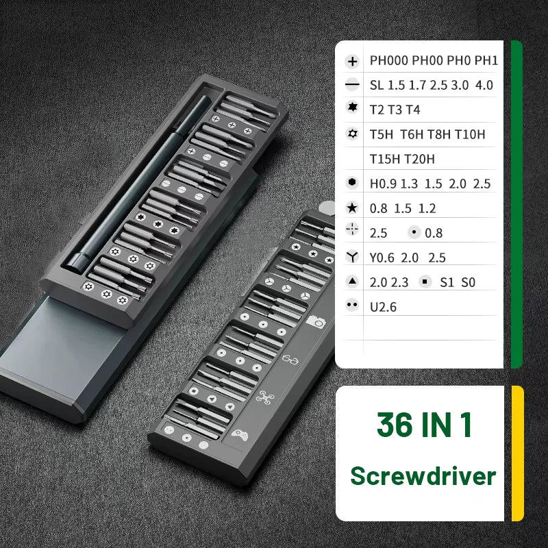 Ultimate Precision Screwdriver Set: 30 in 1 Multifunctional Magnetic Tool Kit for Phones, Watches, and More.