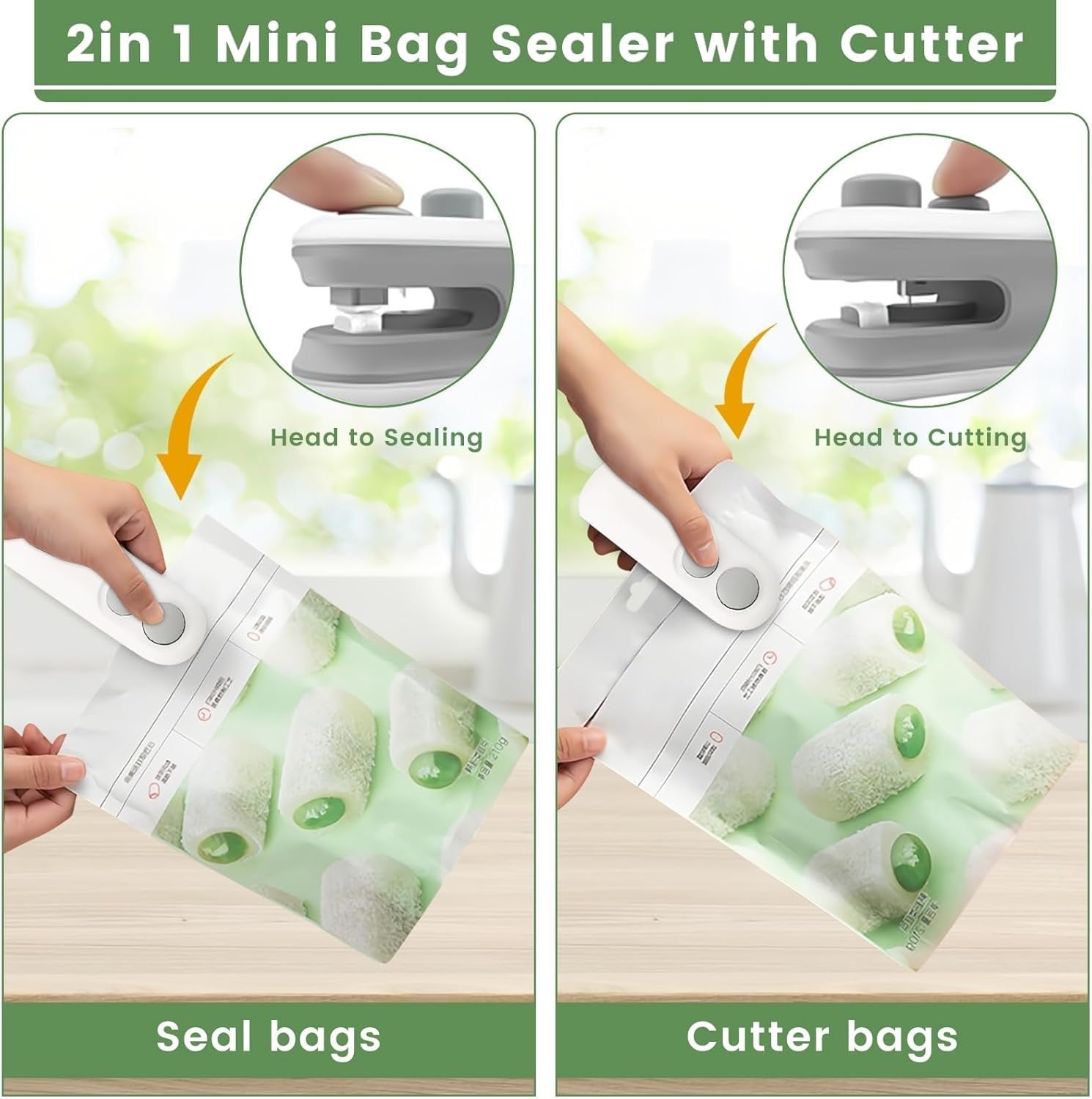 2-in-1 Mini Bag Sealer and Cutter with Rechargeable Battery - Perfect for Snack Preservation!.